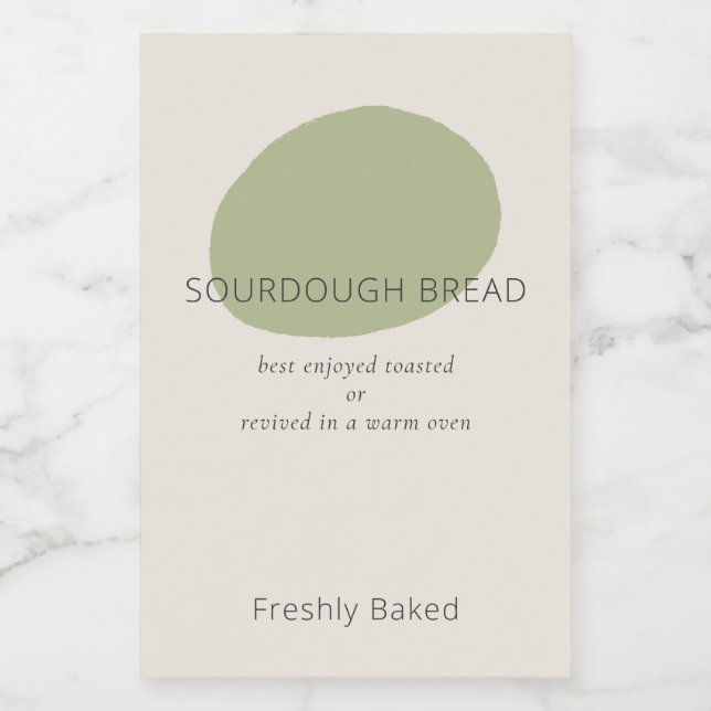 Sourdough Bread Care Sage Artisan 2x3 Bakery Label (Etiqueta única)