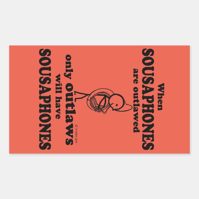 Sousáfonos Pegatina rectangular proscrito (Anverso)