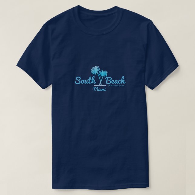 South Beach (palmeras) - Una camiseta MisterP (Diseño del anverso)