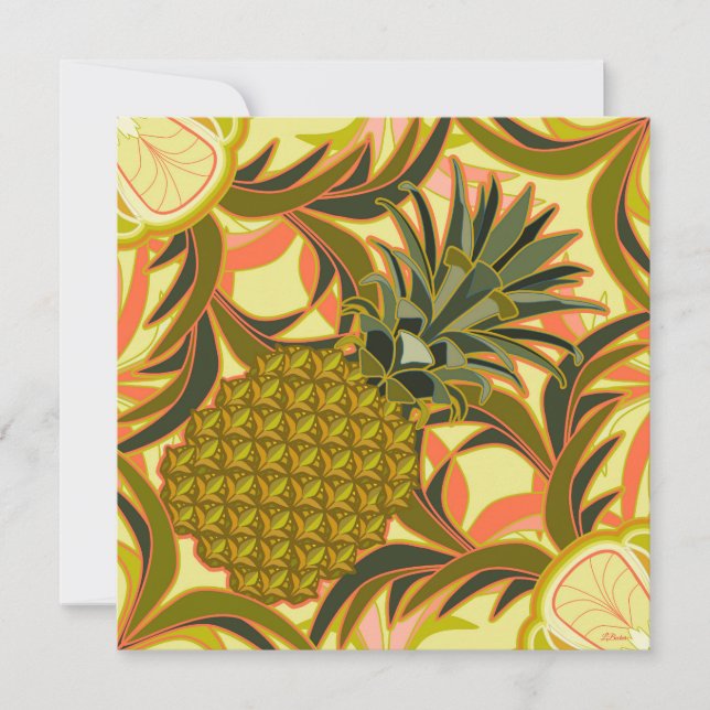 South Beach Pineapple Flat Card (Anverso)