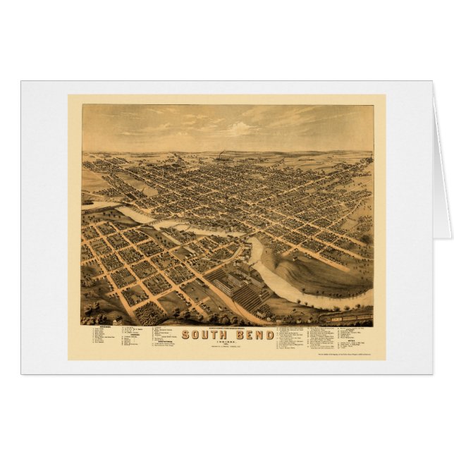 South Bend, EN el mapa panorámico - 1874 (Anverso (Horizontal))