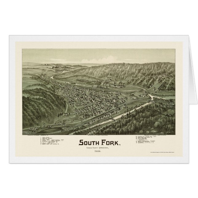 South Fork, mapa panorámico del PA - 1900 (Anverso (Horizontal))
