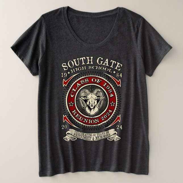 South Gate H.S. Rams Women's plus size T-Shirt (Anverso del diseño)