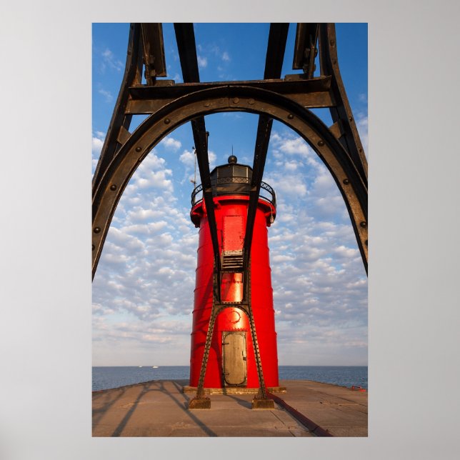 South Haven, faro de Michigan e impresión de pasar (Frente)