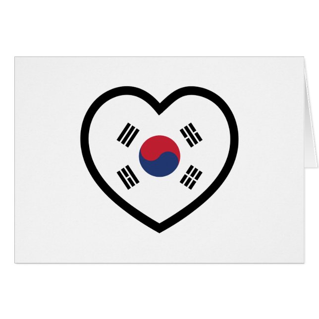 South Korea Flag Heart Card (Anverso (Horizontal))