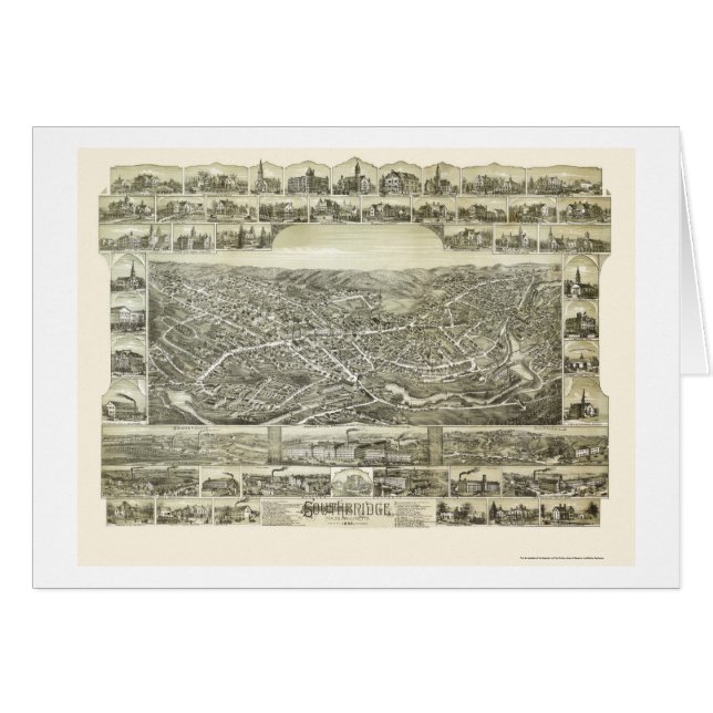 Southbridge, mapa panorámico de las MAMÁES - 1892 (Anverso (Horizontal))