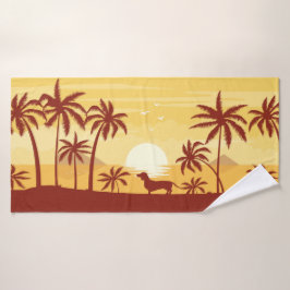 Southern California Dachshund Beach Towset Sunset