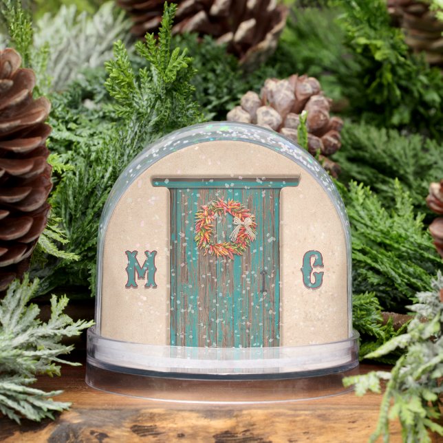 Southwest Holiday Chile Wreath Door Personalized (Invierno)