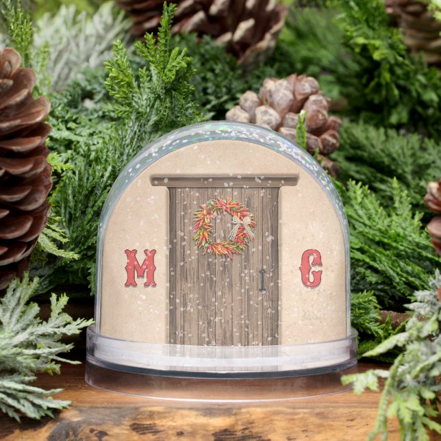 Southwest Holiday Chile Wreath Door Personalized (Invierno)