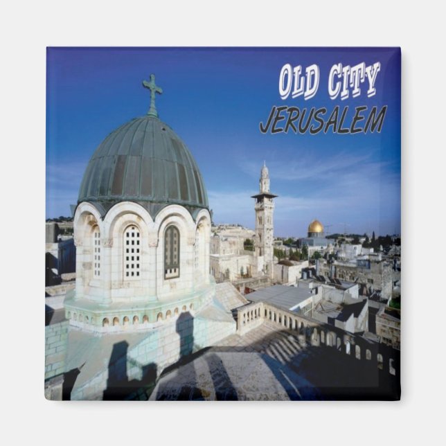 Souvenir del imán de la vieja ciudad de Jerusalén (Frente)