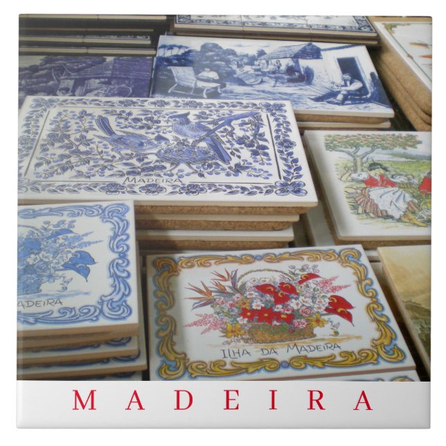 souvenirs de Madeira vistas azulejos cerámicos (Frente)