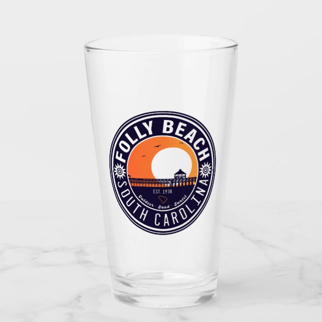 Souvenirs Folly Beach SC Retro Sunset Pier 60 (Anverso)