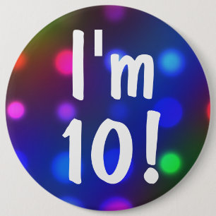 ¡Soy 10!  Pin del botón del cumpleaños