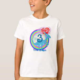 Soy 3 - camiseta azul del nombre del dinosaurio