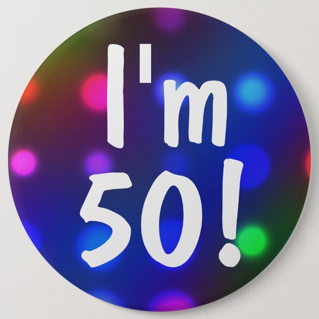 ¡Soy 50! O cualquier Pin del botón del cumpleaños (Anverso)