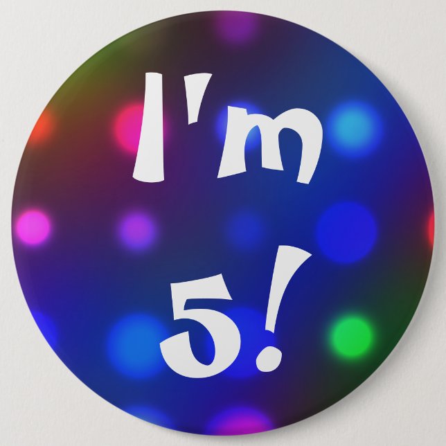 ¡Soy 5!  Pin del botón del cumpleaños (Anverso)