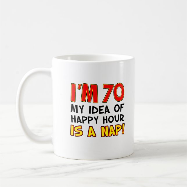 Soy 70 horas felices soy una taza divertida de la (Izquierda)