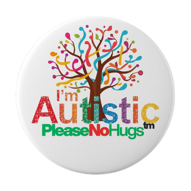 Soy autista, botón sin abrazos - Insignia de autis (I’m Autistic No Hugs Button Pin–Autism badge)