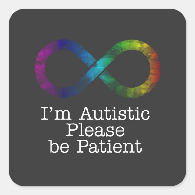 Soy autista, por favor sea paciente pegatina (Anverso)