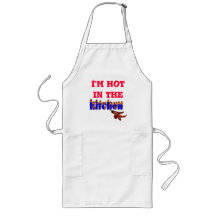 Soy caliente en el delantal de la cocina
