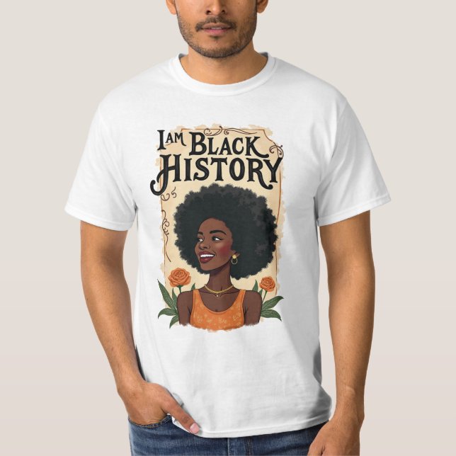 Soy camiseta de pelo afro de la historia negra - C (Anverso)