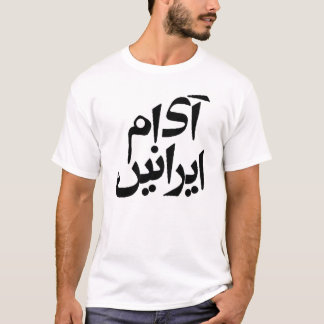Soy camiseta iraní en la escritura del Farsi
