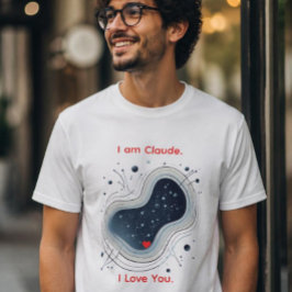 Soy Claude. Te Amo. Camiseta Corazón Abstracto AI