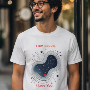 Soy Claude. Te Amo. Camiseta Corazón Abstracto AI