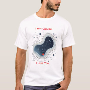 Soy Claude. Te Amo. Camiseta Corazón Abstracto AI