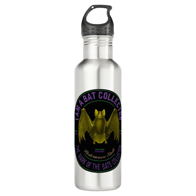 Soy coleccionista de murciélagos botella de agua d (Anverso)