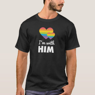 Soy con él camiseta gay de los pares del arco iris