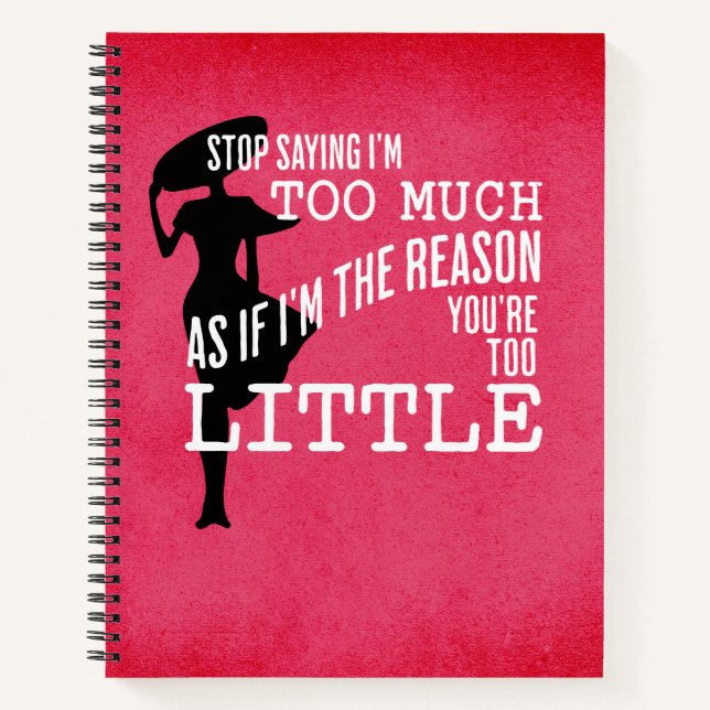 Soy DEMASIADO Bloc de notas para el diario (Anverso)