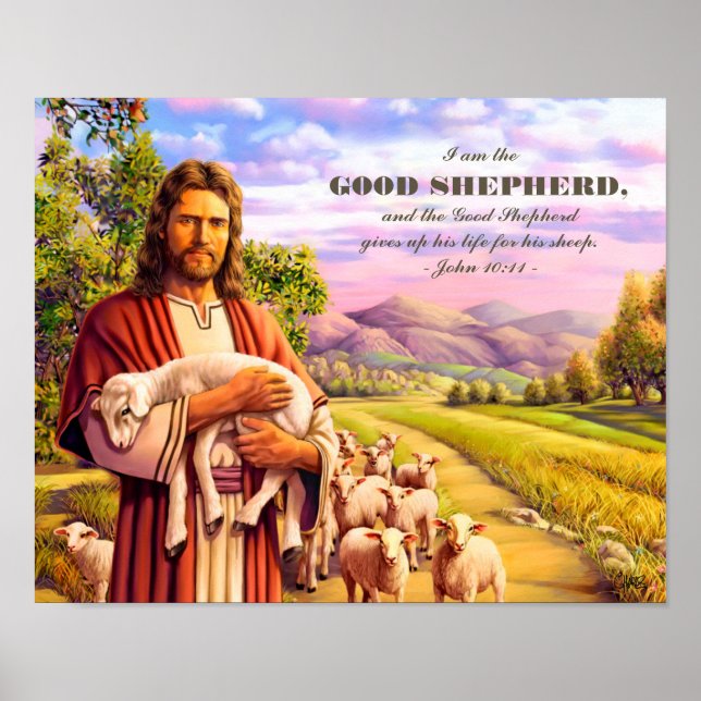 Soy el Buen Pastor. Imprimir arte de pintura de Je (Frente)