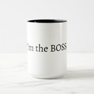 "Soy el JEFE" Taza de café minimalista en negro y