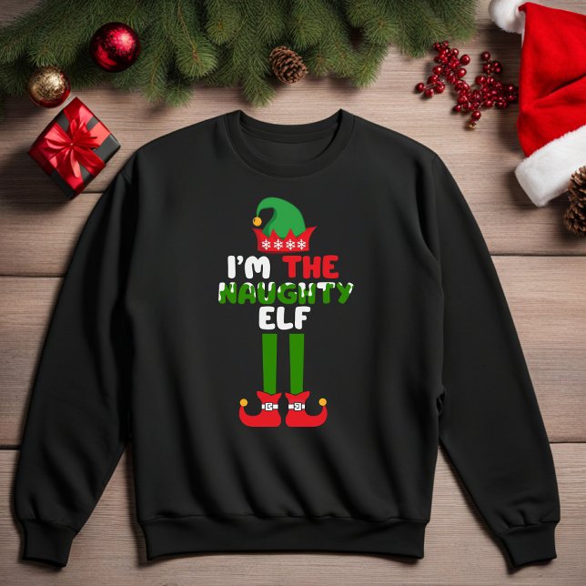 Soy el travieso elfo Navidades graciosos sudaderas (I'm the Naughty Elf Funny Christmas Sweatshirt)