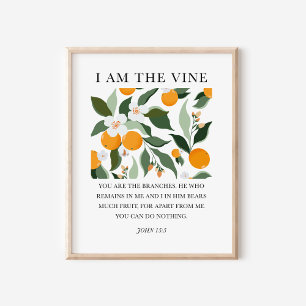 Soy el Vine John 15:5 Arte Bíblico Cristiano