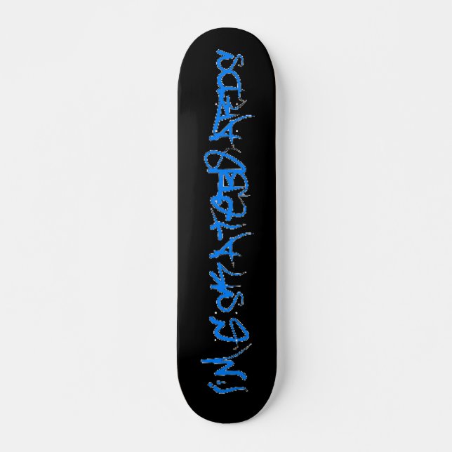 Soy G Skateboards (Brock Vandalo Font) -negro/azul (Anverso )