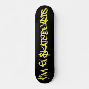 Soy G Skateboards (Stylin BRK Font) - negro/amaril