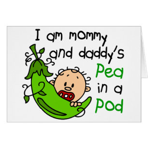 Soy guisante de la mamá y del papá en una vaina 