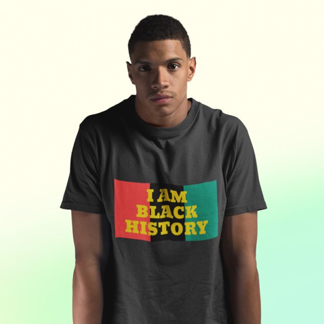 Soy historia negra en la camiseta con letras de or (Subido por el creador)