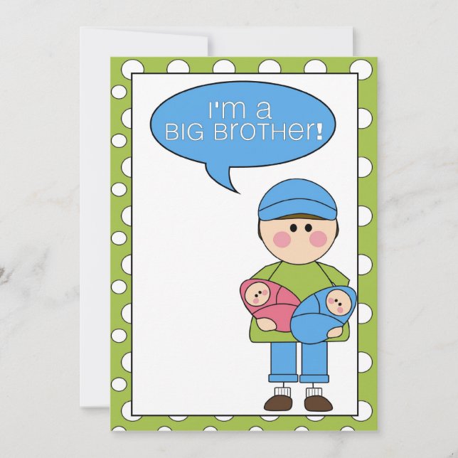 soy invitación de un hermano mayor (gemelos chica/ (Anverso)