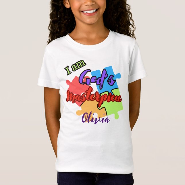 "Soy la obra maestra de Dios" Camiseta de diseño d (Anverso)