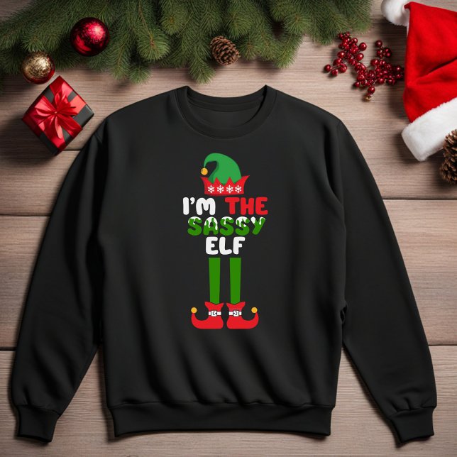 Soy la sudadera Navidad de Sassy Elf Funny (I'm the Sassy Elf Funny Christmas Sweatshirt)