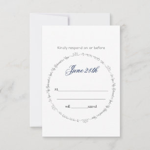 Soy la tarjeta Rsvp de boda y sobre de mi amada