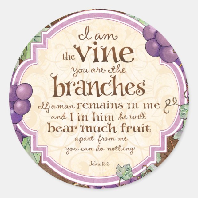 Soy los Pegatinas de las Vine Scripture (Anverso)