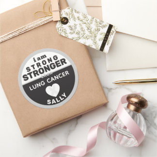 Soy Más Fuerte Que Calcomanía Redonda de Cáncer de