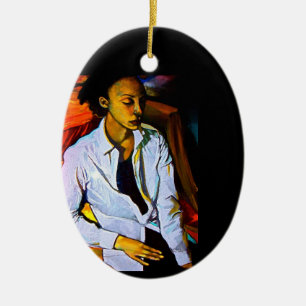 SOY ornamento NEGRO PERO ATRACTIVO de la porcelana