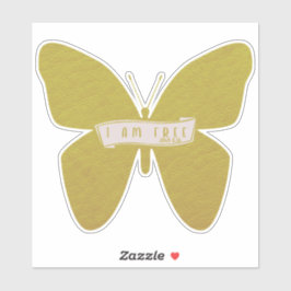 Soy Pegatina cristiano mariposa de oro gratis