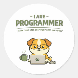 Soy Programador Divertido Pegatina Clásica Redonda