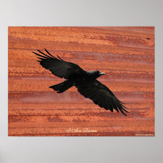 SOY RAVEN III Volando Poster de Arte Raven Negro